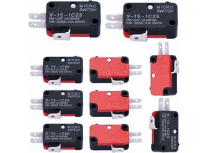 9334712899722 - Qiedie - 10 teile los 125 V 250 v 16A Mikroschalter Mikrowelle Tür Arcade Kirsche Push Button spdt 1 no 1 nc Endschalter V-15-1C25