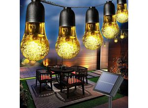 9334712900985 - Solar-Garten-Lichterkette 25 Fuß 30 wasserdichte Solarlampen 8 Modi dekorative Kristallbeleuchtung für Garten Zaun Weihnachtsfeier Terrasse