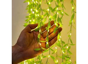 9334712901692 - Solar-Lichterkette für den Außenbereich Weidenblätter-Lichterkette für den Außenbereich 100 LEDs 10 m 8 Modi wasserdichte Solar-Lichterkette