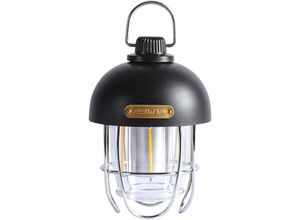 9334712904594 - Qiedie - Klassische Vintage wiederaufladbare LED-Campingleuchte für Reisen Outdoor Käfig Wandern Zelt dimmbare Lampe (schwarz)