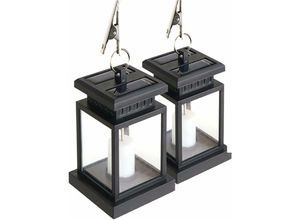 9334712904754 - Set mit 2 Vintage-Solar-Hängelaternen für den Außenbereich – wasserdichte Solarleuchten für Weg Terrasse Garten Hofdekoration Kerze