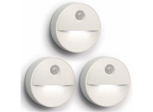 9334712904976 - Qiedie - 3er-Pack runde LED-Leuchten mit PIR-Bewegungsmelder für Schränke Küchen Treppen weißes Licht