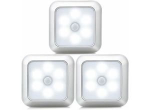 9334712905003 - Qiedie - 3er-Pack aufklebbare LED-Bewegungsmelderleuchten für Schrank oder Treppe