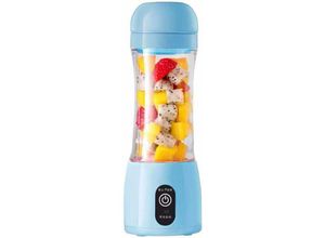 9334712905331 - 400 ml usb wiederaufladbarer elektrischer Entsafter Mini-wiederaufladbarer Smoothie-Maker schnell wiederaufladbare Roboter-Sportflasche Himmelblau