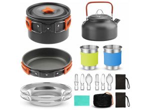 9334712905546 - Juego De Utensilios De Cocina Para Acampar De 12 Piezas Miniestufa Olla Ligera 2 Tazas Viaje Camping Montañismo Picnic Taza De Agua De TitanioOrange