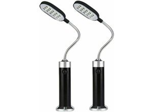 9334712906727 - Qiedie - LED-Grilllicht 2er-Pack – 360° flexibler Magnetfuß – Schwanenhals – Superheller Magnetfuß