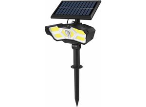 9334712906741 - Qiedie - 2 in 1 Ultrahelles Solarlicht mit Bewegungsmelder für den Außenbereich kabellos 128 cob Solar-Sicherheitslicht für Gartenwand