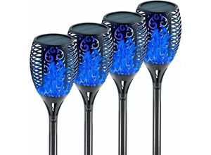 9334712907359 - Qiedie - 4er-Pack wasserdichte LED-Solarleuchten mit 7 Farbwechseln für Hof Garten Hof Rasen Weg Dekoration (blau)