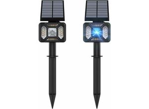 9334712907373 - Qiedie - 2er-Pack 2-in-1 verstellbare wasserdichte Solar-Außenstrahler für den Garten Hof (27 LEDs)