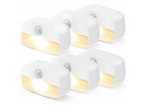 9334712908226 - Qiedie - 6er-Pack LED-Wandleuchten mit Bewegungssensor batteriebetrieben für Schrank Treppe Flur Küche Schlafzimmer