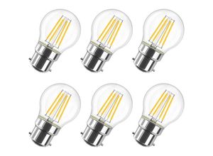 9335886295495 - Aougo - w LED-Glühlampe in Bayonnate G45 B22 2700 k Warmweiß 470 lm Vintage-Glühbirne nicht dimmbar 6er-Pack [Energieklasse e]