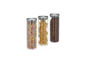 9336579014478 - Eting - Vorratsglas 3er Set luftdicht Edelstahl Deckel für Pasta Müsli & Reis 18 l Küchenbehälter transparent