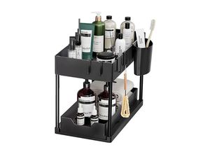 9336579219651 - Eting - Unter Waschbecken Regal 2 Etagen Regal Organizer - Schwarz