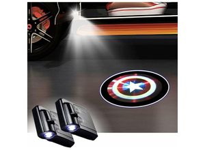 9339652279504 - 2PCS Autotür Lichter Logo Projektor Captain America Universal Wireless Autotür Led Projektor Lichter Autotür Willkommen Logo Projektor Lichter