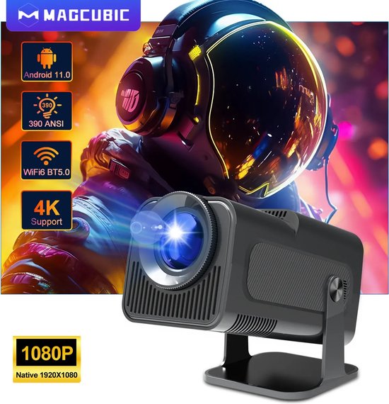 9351422450678 - Magcubic PRO HY320 - Modell 2024 - WiFi 6 Mini-Beamer - Ultimativer tragbarer Beamer - 390 ANSI - 4K - 1080p - Android - Apple - Bt 50