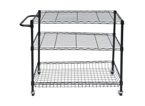 9351729809391 - Minkurow - 3Layer Trolley Commercial Grade Food Storage Roller RustResistant Large LoadBearing Sturdy Cart