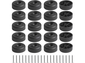 9351729833839 - Möbelgleiter 20PCS Anti-Rutsch-Gleiter Bodenschutzpuffer für Tischbeine Stühle Möbel zum Schutz des Bodens vor Kratzern und Lärm Schwarz (D46mm