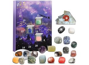 9351729919816 - Adventskalender 2024 Kristalle für Kinder 24 Natürlichen Kristalle Mineralien Edelsteine Weihnachten Countdown Adventskalender - Lycxames