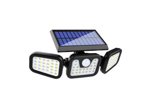 9351729924711 - Lycxames - Solar-Sicherheitsleuchte für den Außenbereich Solar-Bewegungsmelder-Licht 74 LEDs solarbetriebenes Flut-Sicherheitslicht mit 3 Köpfen