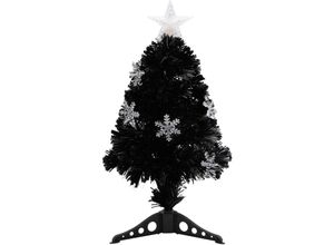 9351729930682 - Minkurow - Weihnachtsbaum mit LED-Schneeflocken schwarz 64 cm Glasfaser