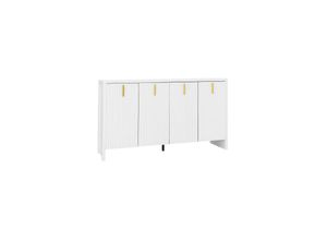 9351729931146 - Minkurow - Modernes minimalistisches weißes Sideboard die perfekte Kombination aus flexiblem Stauraum und elegantem Design Sideboard mit goldenen