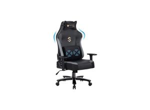 9351729932150 - Minkurow - Gaming Stuhl mit Massagefunktion Racing Gamer Stuhl mit Massage Lendenwirbelstütze Gaming Sessel 180KG Belastbarkeit 55 52cm großes Kissen