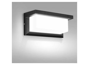 9351729936066 - Minkurow - Moderne LED-Innen- Außenwandleuchte 18 w IP65 wasserdichte Aluminium-Wandleuchte + Acryl-Wandleuchte Naturweiß 6000 k Schwarz