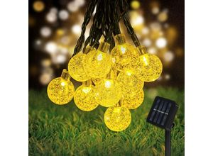 9351729938220 - Rhafayre - Solar-Lichterkette für den Außenbereich 6 m 30 LEDs 8 Modi Kristallkugeln Solar-Lichterkette Partydekoration Geburtstag Hochzeit