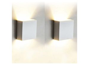 9351729952110 - RHAFAYRE 12 W Moderne Innenwandleuchte 2 Stück Aluminium-LED-Wandleuchte Warmweiß 3000 K Beleuchtungskörper für Wohnzimmer Schlafzimmer