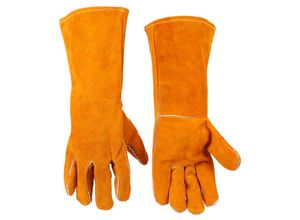 9351729955326 - Minkurow - Schweißhandschuhe Hitzebeständige Handschuhe Feuerfeste Handschuhe für Holzbrenner Kuhspaltleder Schweißhandschuhe Rigger Handschuhe bbq