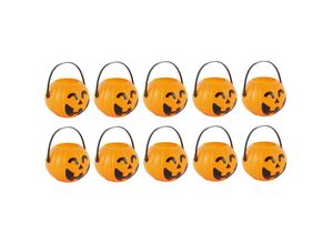 9351729955425 - 10 Stück 55 x 6 cm Kessel Halloween Kunststoff Süßigkeitentopf Halloween Süßigkeiten Eimer Mini Wasserkocher für Halloween Geburtstag Weihnachten