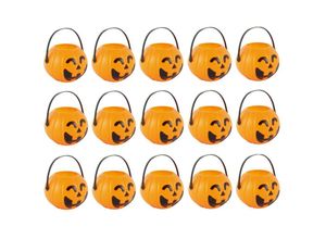 9351729955432 - 15 Stück 55 x 6 cm Kessel Halloween Kunststoff Süßigkeitentopf Halloween Süßigkeiten Eimer Mini Wasserkocher für Halloween Geburtstag Weihnachten