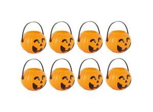 9351729955487 - 8 Stück 11 x 85 cm Kessel Halloween Kunststoff Süßigkeitentopf Halloween Süßigkeiten Eimer Mini Wasserkocher für Halloween Geburtstag Weihnachten