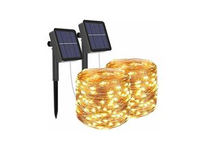 9351729962300 - 2 Pack] Solarbetriebene Lichterketten Litogo 12m 120 led wasserdichte Solar-Lichterketten für den Außenbereich 8 Modi Dekorationslichter für Garten