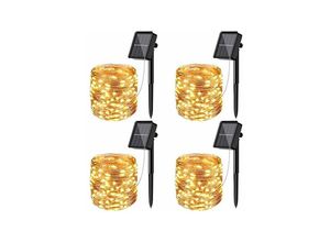 9351729962720 - 4 Stück] Solar Lichterkette Outdoor Litogo 12m 120 led Solar Lichterkette Outdoor Wasserdicht 8 Modi Dekorationslichter für Garten Terrasse Hof