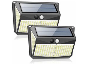 9351729967602 - 228 LED-Solarleuchten für den Außenbereich Solar-Bewegungssensor-Sicherheitsleuchten mit 3 funktionierenden Modellen 2200 mAh wasserdichte