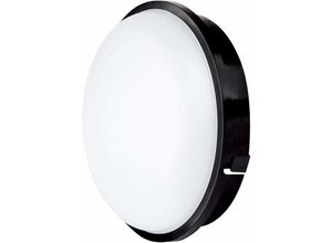 9351729967909 - 15 w schwarze runde LED-Schottleuchte IP65 1600 lm 3000 k warmweiß perfekt für drinnen draußen Badezimmer Flur Korridor Dienstprogramm