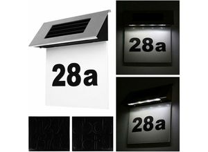 9351729968784 - Led Edelstahl-Solar-Türschild-Nummernlichtlampe Buchstabenschild-Beleuchtung kühles Weiß (6000 k) für Haustür-Nummernschild - Rhafayre