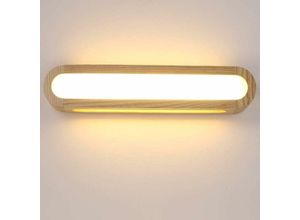 9351729976598 - Led Wandleuchte Massivholz Innenleuchte Dimmbare Lampe Wandleuchte Wohnzimmer Schlafzimmer Treppe Badezimmerleuchte (45Cm) - Rhafayre