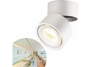 9351729976666 - Verstellbarer Aufbaustrahler 7W led Deckenstrahler Deckenleuchte Verstellbarer Winkel Wandleuchte cob 360° drehbar Naturweiß 4000k Weiß - Rhafayre