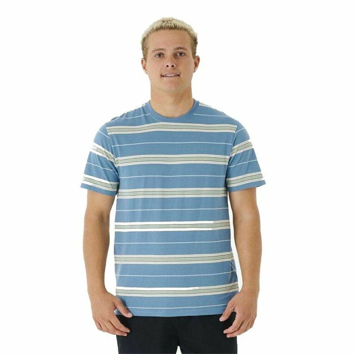 9359082281960 - T-Shirt Surf Revival Stripe Aquamarin Herren