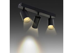 9360172071873 - Led Spotleuchte schwenkbar Schwarz Retro GU10 Deckenlampe Flur Schlafzimmer Spot 3x GU10 Fassung - Vingo