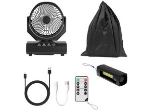 9360172083197 - Camping Ventilator Multifunktionales 2in1 Camping-Lüfterlicht Tragbarer USB-Campingventilator für Zelt mit LED-Lampe Laterne Fernbedienung