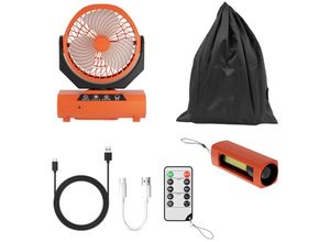 9360172083203 - Vingo - Camping Ventilator Multifunktionales 2in1 Camping-Lüfterlicht Tragbarer USB-Campingventilator für Zelt mit LED-Lampe Laterne Fernbedienung