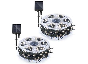 9360172281814 - Solar Lichterkette Lichtschlauch led Lichterkette led Lichtervorhang Party Garten Innen Außen Deko Weihnachtsbeleuchtung 30M 300LEDs Kaltweiß 2 Stück