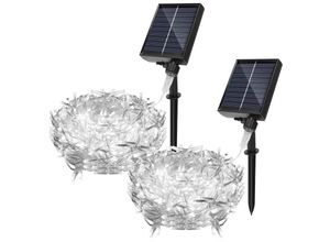 9360172281951 - Led Solar Lichterkette led Lichtervorhang Weihnachtsbeleuchtung Wasserdicht Außen Garten Hochzeit Party Weihnachten Deko 2x 10M 396LEDs Kaltweiß