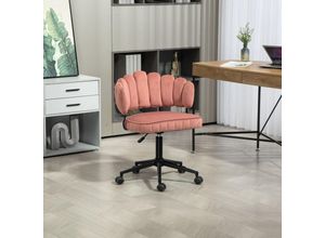 9361280781784 - Samtweicher Bürostuhl 360° drehbar One-Touch-Höhenverstellung Hohlrücken handgeflochtener Rücken Wohnzimmerstuhl mit stabilem Untergestell und 5