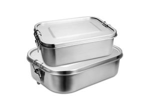 9363092282947 - Edelstahl BrotdoseNachhaltige Lunchbox für Büro Schule Picknick800ml+1400ml - Hengda