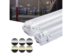 9363092318387 - TolleTour LED Feuchtraumleuchte IP65 Wasserdicht Nassraumleuchte Deckenleuchte Wannenleuchte Keller Tageslicht 24W 150cm Doppelrohr KaltWeiß