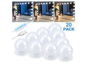 9363092329796 - Tolletour - led Spiegelleuchte Spiegelleuchten diy Lampe usb Makeup Licht Dimmbar 10 led 360° Beleuchtung